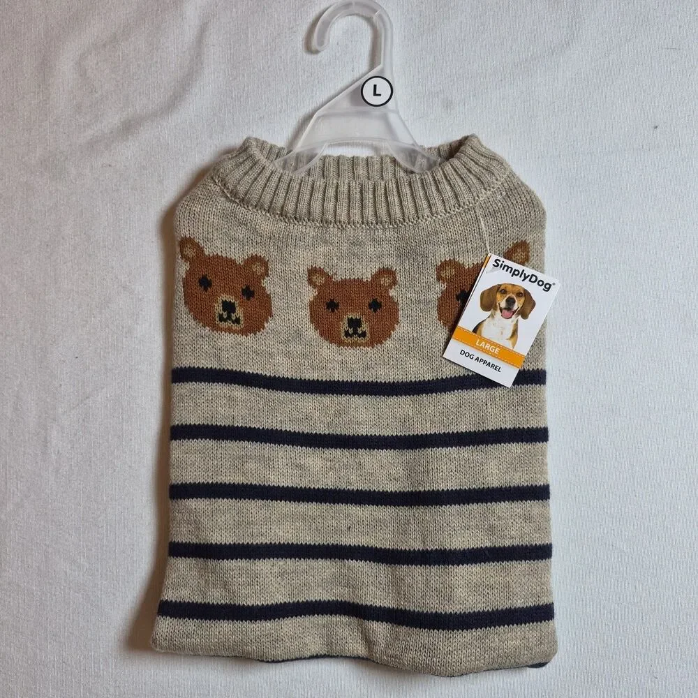 Simply Dog Teddy Bear Sweater Size L Beagle Cocker Spaniel Bulldog Schnauzer